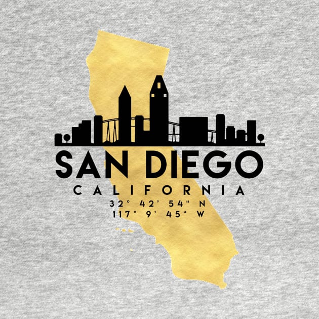 San Diego California Skyline Map Art by deificusArt